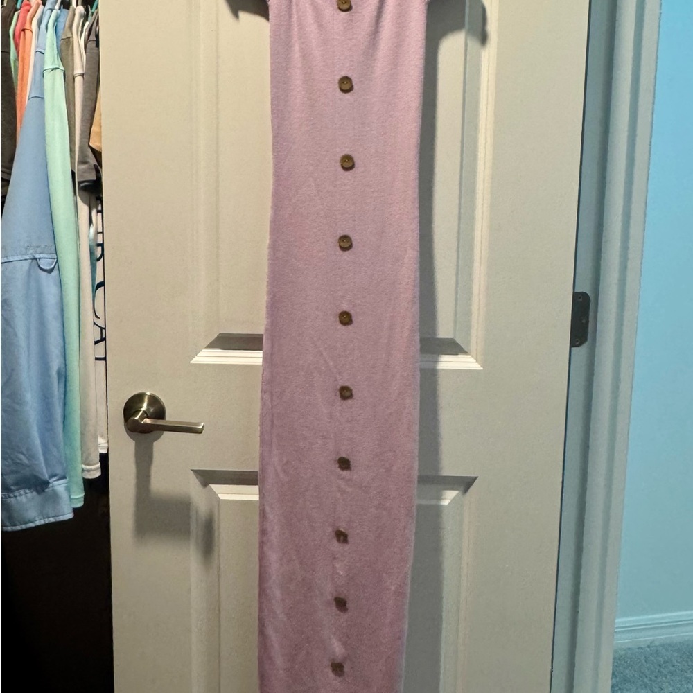 Fashion Nova Purple Button-Down Midi Dress
